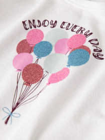 NAME IT Langærmet Bluse Vix Bright White Balloons